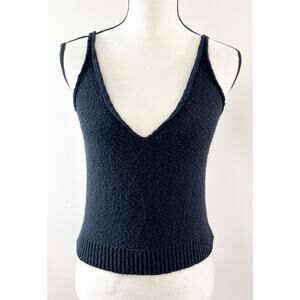 Zara Black Knit Crop Top - Size S